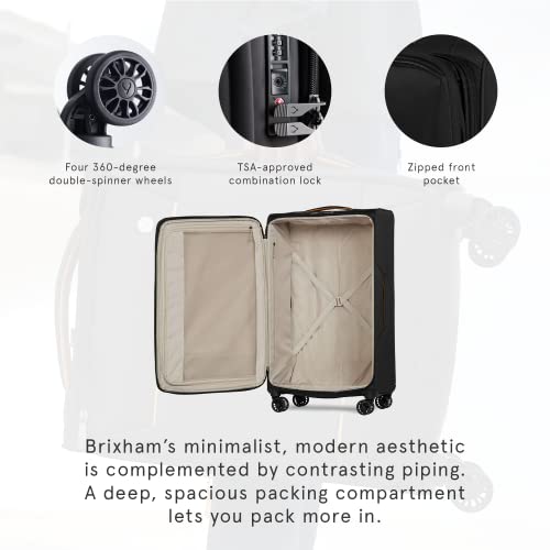 ANTLER - Large Suitcase - Brixham Luggage - Size Large Black - 88L, Super Lightweight Suitcase - Carry On Suitcase for Travel & Holidays with 4 Wheels - Expandable Zip & Pockets - TSA Approved Locks