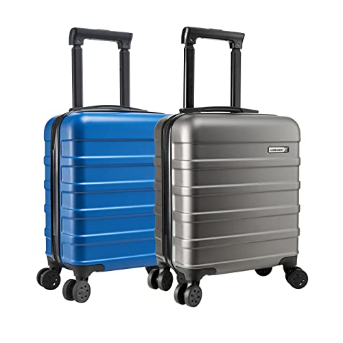 Cabin Max Anode Set of Two 45x36x20cm Lightweight Hand Luggage Suitable for Easyjet Under Seat Aegean Blue/Graphite, 45x36x20