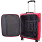 House Of Leather Cabin Size Suitcase Four Wheel Luggage HL22 Red