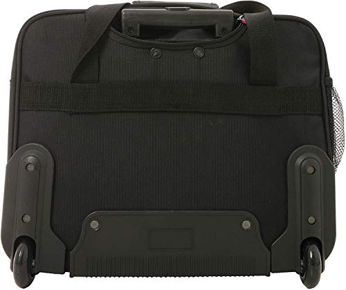 Aerolite Ryanair Priority Boarding, Easyjet Plus, BA, WizzPriority, Jet2 Approved Rolling Padded Laptop Case Bag 2 Wheels - Fits up to 15.6", Overnight Trolley Business Hand Cabin Luggage Case (Black)