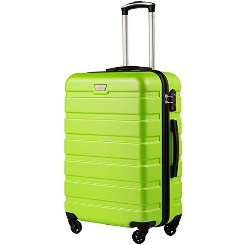 COOLIFE Suitcase Trolley Carry On Hand Cabin Luggage Hard Shell Travel Bag Lightweight with TSA Lock and 2 Year Warranty Durable 4 Spinner Wheels (Apple Green, S(56cm 38L))
