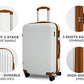 CALDARIUS Suitcase Medium Size| Hard Shell | Lightweight | 4 Dual Spinner Wheels | Trolley Luggage Suitcase | Medium 24" Hold Check in Luggage | Combination Lock, (White, Medium 24'')