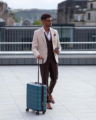 Cabin Max Anode Cabin Suitcase 55x40x20 Built in Lock, Lightweight, Hard Shell, 4 Wheels, Suitable for Ryanair, Easyjet, Jet 2 Paid Carry on (Endless Sea, 55 x 40 x 20 cm)