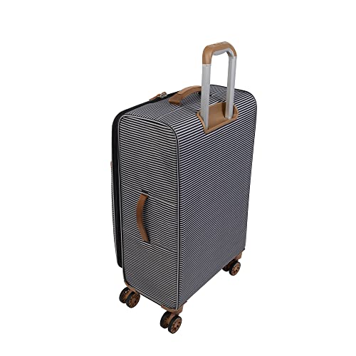 it luggage Beach Stripes 22" Softside Carry-on 8 Wheel Spinner, Black/Grey, 22", Beach Stripes 22" Softside Carry-on 8 Wheel Spinner