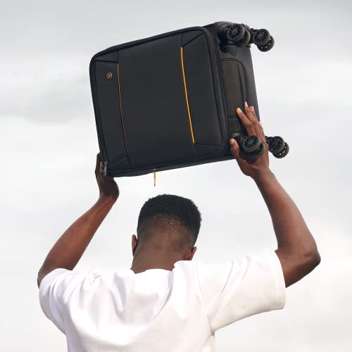ANTLER - Cabin Suitcase - Brixham Luggage - 55x35x20 Cabin Luggage, Black - Lightweight Suitcase for Travel & Holidays - Carry On Suitcase with 4 Wheels, Expandable Zip, Pockets - TSA Approved Locks