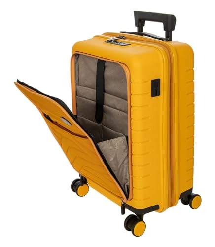 Brics by Ulisse 4-Wheel Cabin Trolley with Front Pocket 55 cm USB, mango, standard size