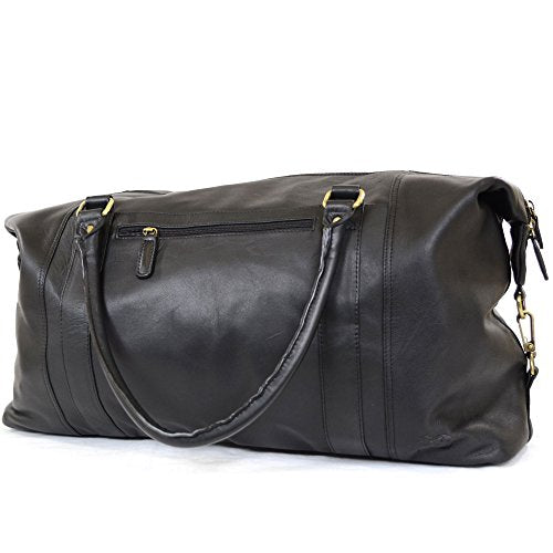 Super Soft Premium Leather Hold all/Travel Bag/Luggage Bag - Black