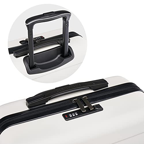 Cabin Max Anode Cabin Suitcase 55x40x20 Built in Lock, Lightweight, Hard Shell, 4 Wheels, Suitable for Ryanair, Easyjet, Jet 2 Paid Carry on (Arctic White, 55 x 40 x 20 cm)