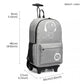 Kono Multi Functional Glow In The Dark Backpack Trolley - Grey