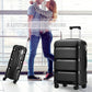 Kono 20 Inch Bright Hard Shell PP Suitcase - Classic Collection - Black