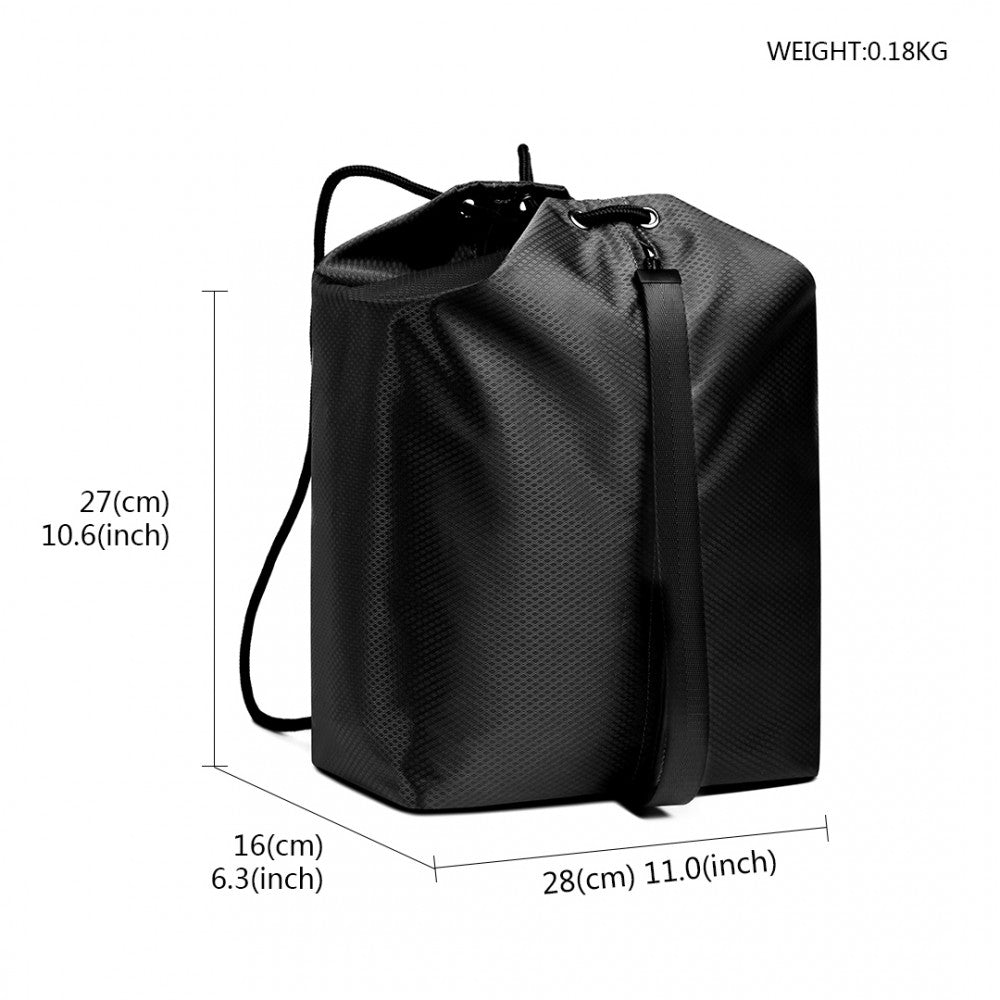 Kono Multi Access Drawstring Backpack - Black