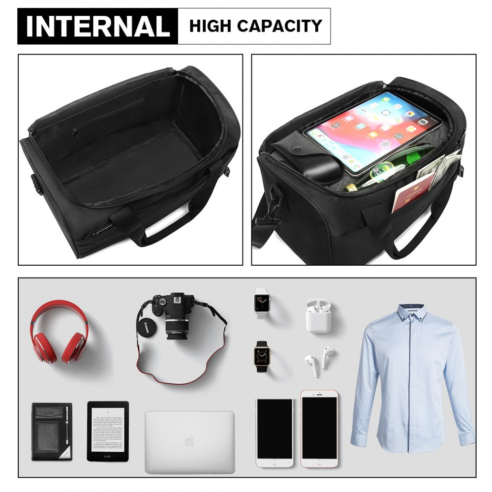Kono Structured Travel Duffle Bag - Black
