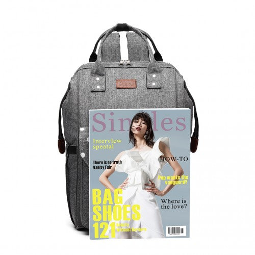 Kono Polka Dot Maternity Backpack Bag With USB Connectivity - Grey
