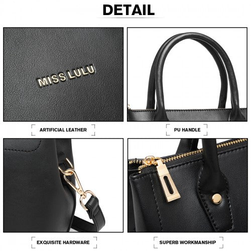 Miss Lulu Silk Scarf Shoulder Bag - Black