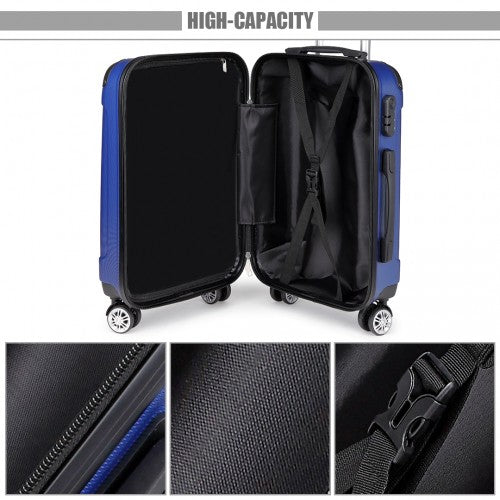 Kono 24 Inch Abs Hard Shell Suitcase Luggage - Navy