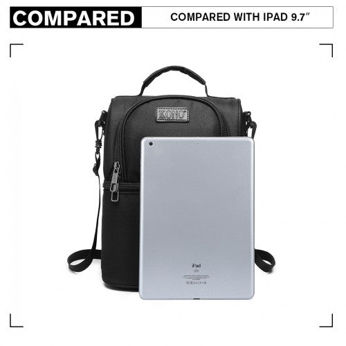 Kono Insulated Cool Bag Family Lunch Box Backpack - Black