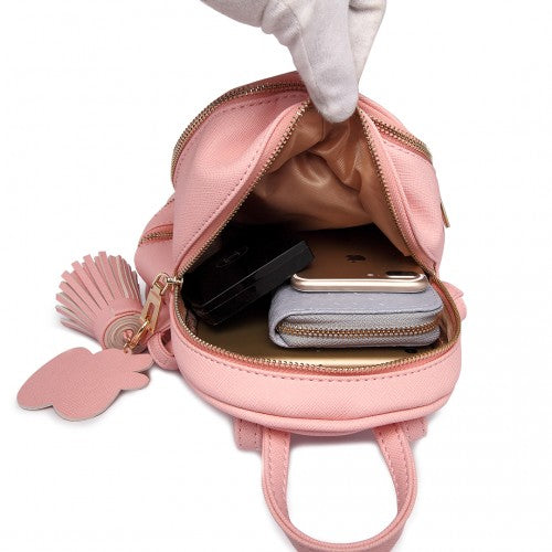 Miss Lulu Leather Look Small Fashion Backpack