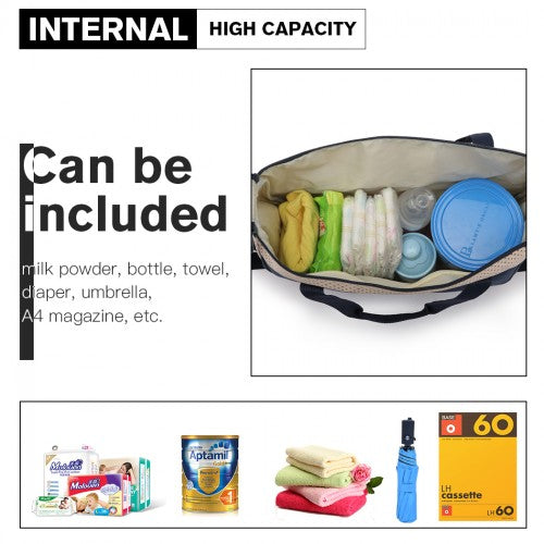 Miss Lulu Polyester 5 Pcs Set Maternity Baby Changing Bag Dot - Navy