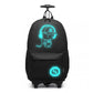 Kono Multi Functional Glow In The Dark Backpack Trolley - Black