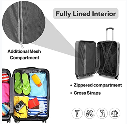 CALDARIUS Suitcase Large & Medium | Suitcase Set | Combination Lock | Travel Bag | Dual Spinner Wheels | Luggage | Lightweight | Hard Shell (Olive, Medium 24" + Large 28")
