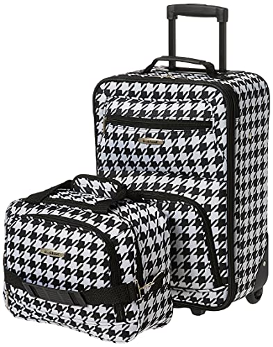 Rockland Fashion Softside Upright Luggage Set, Black and White, 2-Piece Set (14/19)