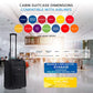 Flight Knight 55x40x20cm Ryanair Maximum Size Carry On Priority Hand Luggage Case Approved & Tested - 2 Wheels - Ultra Lightweight Durable Soft Case Textile Cabin Suitcase