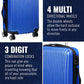 SA Products 3pc Hard Shell Suitcase Set - Lightweight Large Suitcase Set - ABS 3 Piece Luggage Set Includes Cabin & Hold Luggage - Premium Luggage Sets - 4 Wheel Suitcase Sets for Men Women - Blue
