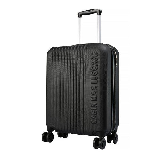 Cabin Max 55x40x20cm Velocity Expandable Suitcase 4 Wheel Luggage Travel Case 55 x 40 x 20 Suitable for Ryanair, Easyjet, Jet 2 Paid Carry On (Black)