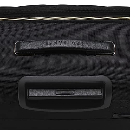 Ted Baker Luggage Albany ECO Collection, Lightweight 4 Wheel Spinner Suitcase with Gold Hardware, Medium, Black