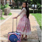 GinzaTravel 3D Little Whale Cute Children's Luggage Sit and Ride Trolley Case 18-inch Universal Wheel Travel Case for Boys and Girls, Pink color,