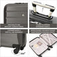 Aerolite Ryanair Maximum Size Set - 55x40x20 ABS 4-Wheel Cabin Bag Suitcase + 40x20x25 Carry On Shoulder Flight Luggage Bag