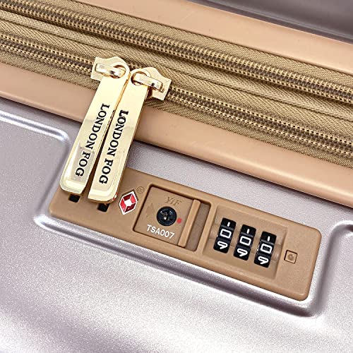LONDON FOG Chelsea 25" Expandable Spinner, Rose Gold, 25", Chelsea 25" Expandable Spinner