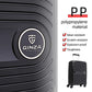 GinzaTravel PP material Hardside Spinner, Carry-On, Wear-resistant, scratch-resistant Suitcase Luggage with Wheels, Black Color, 20-Inch