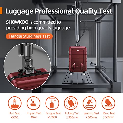 SHOWKOO Luggage Sets 3 Piece Hard Shell PC+ABS Expandable Lightweight Durable Travel Suitcase with Spinner Wheels TSA Lock, 20" 24" 28" -Wine Red