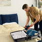 Aerolite Ryanair Maximum Size Set - 55x40x20 ABS 4-Wheel Cabin Bag Suitcase + 40x20x25 Carry On Shoulder Flight Luggage Bag