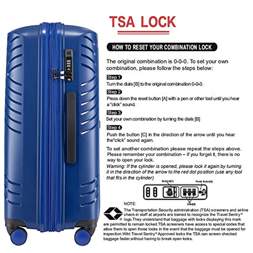 GinzaTravel PP material business fashion suitcase with TSA customs lock, expandable, Spinner Wheels（Rune series ）, Carry-On 20", Ginzatravel Business Fashion Suitcase/ Fashion Luggage (Rune Series)