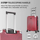 ATX Luggage Extra Large Suitcase Super Lightweight Durable ABS Hard Shell Suitcase with 4 Dual Spinner Wheels and Built-in TSA Lock (Cherry Red, 32Inches, 132Liter)