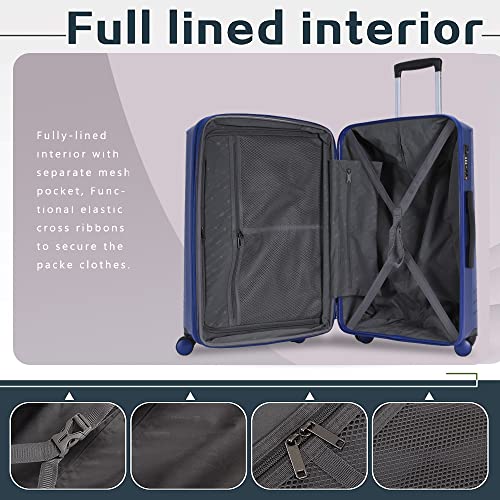 GinzaTravel PP material business fashion suitcase with TSA customs lock, expandable, Spinner Wheels（Rune series ）, Carry-On 20", Ginzatravel Business Fashion Suitcase/ Fashion Luggage (Rune Series)