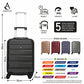 Aerolite Lightweight 55cm Hard Shell Cabin Suitcase 4 Wheel Carry On Hand Luggage Bag - Approved for easyJet, British Airways, Ryanair - Black