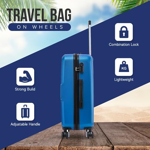 FLYMAX 24" Medium Suitcase Super Lightweight 4 Wheel Spinner Hard Shell ABS Luggage Hold Check in Travel Case