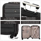 Aerolite Lightweight 55cm Hard Shell Cabin Suitcase 4 Wheel Carry On Hand Luggage Bag - Approved for easyJet, British Airways, Ryanair - Black