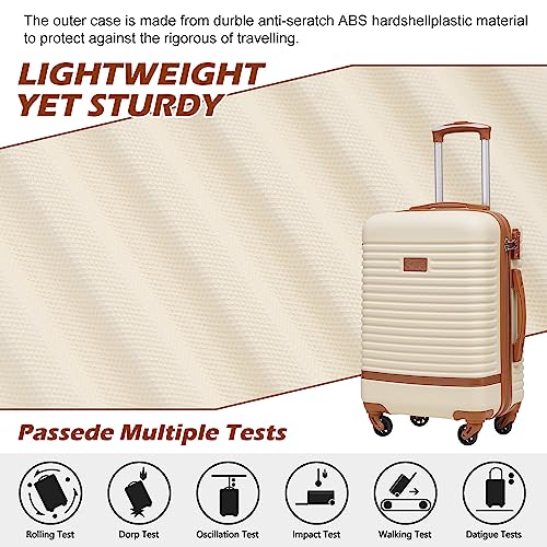 COOLIFE Suitcase Trolley Hard Shell Travel Bag Lightweight with TSA Lock,The Suitcase Included 1pcs Travel Bag and 1pcs Toiletry Bag