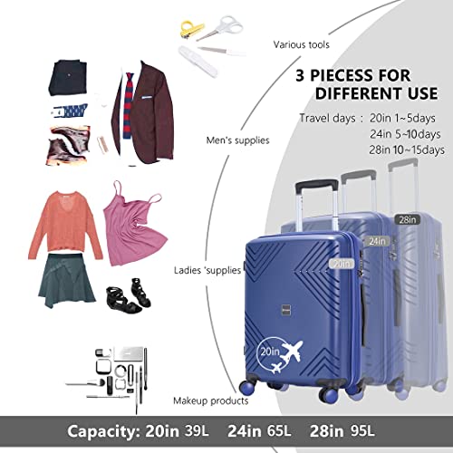 GinzaTravel PP material business fashion suitcase with TSA customs lock, expandable, Spinner Wheels（Rune series ）, Carry-On 20", Ginzatravel Business Fashion Suitcase/ Fashion Luggage (Rune Series)
