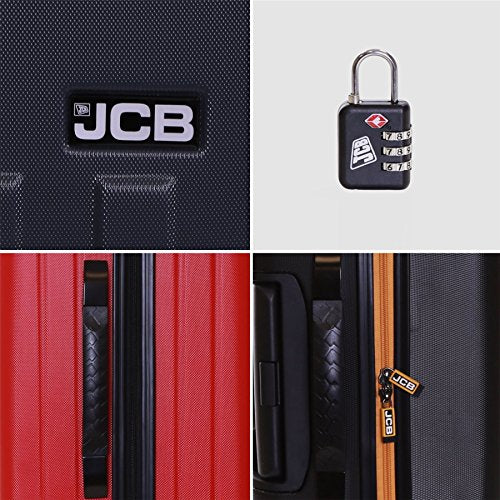 JCB - Lightweight Hard Shell Suitcase, 24" - 360 Degree Spinner Wheels - Made with ABS Polycarbonate Hard Shell - Flight Case - Luggage Bags for Travel - Grey