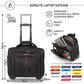 Aerolite Ryanair Priority Boarding, Easyjet Plus, BA, WizzPriority, Jet2 Approved Rolling Padded Laptop Case Bag 2 Wheels - Fits up to 15.6", Overnight Trolley Business Hand Cabin Luggage Case (Black)