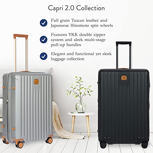 Bric's Hard Expandable Suitcase Capri Collection, Large Suitcase with 4 Wheels, Lightweight and Resistant, USB Connection, Integrated TSA Lock, Dimensions 53x78x31/35, Black