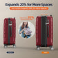SHOWKOO Luggage Sets 3 Piece Hard Shell PC+ABS Expandable Lightweight Durable Travel Suitcase with Spinner Wheels TSA Lock, 20" 24" 28" -Wine Red