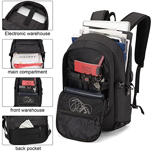Travel Laptop Backpack Water Resistant Anti-Theft Bag with USB Charging Port and Lock 14/15.6 Inch Computer Business Backpacks for Women Men College School Student Gift,Bookbag Casual Hiking Daypack