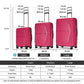 GinzaTravel Hardside Expandable Luggage with Spinner Wheels,TSA Lock,, Deep Pink, Carry-On 20-Inch
