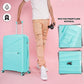 ATX Luggage Cabin Suitcase Lightweight Durable Polypropylene Carry on Suitcase with 4 Dual Spinner Wheels and Built-in TSA Lock (Mint Green, 21 Inches, 38 Liter)